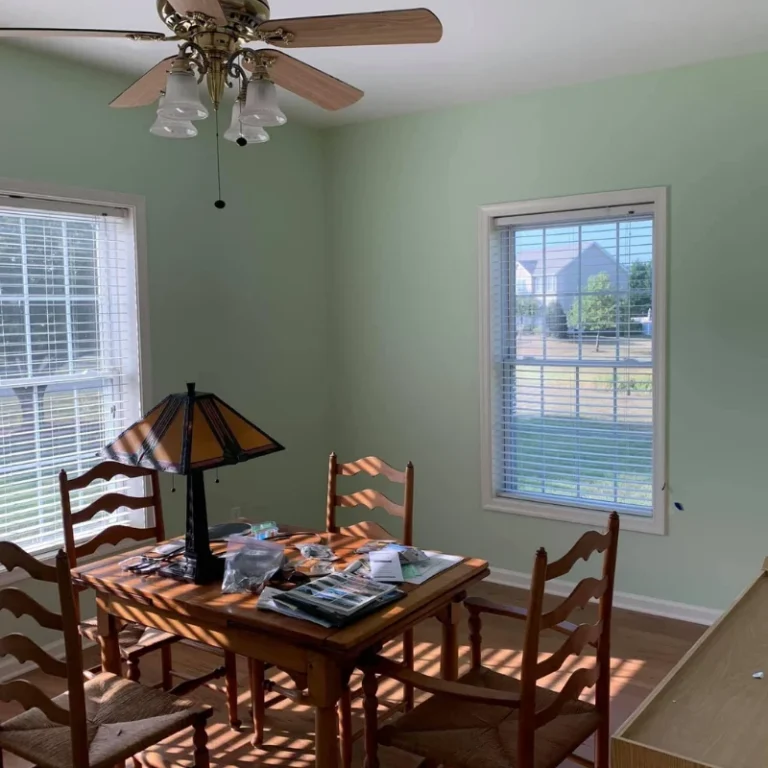 dining room painted teal